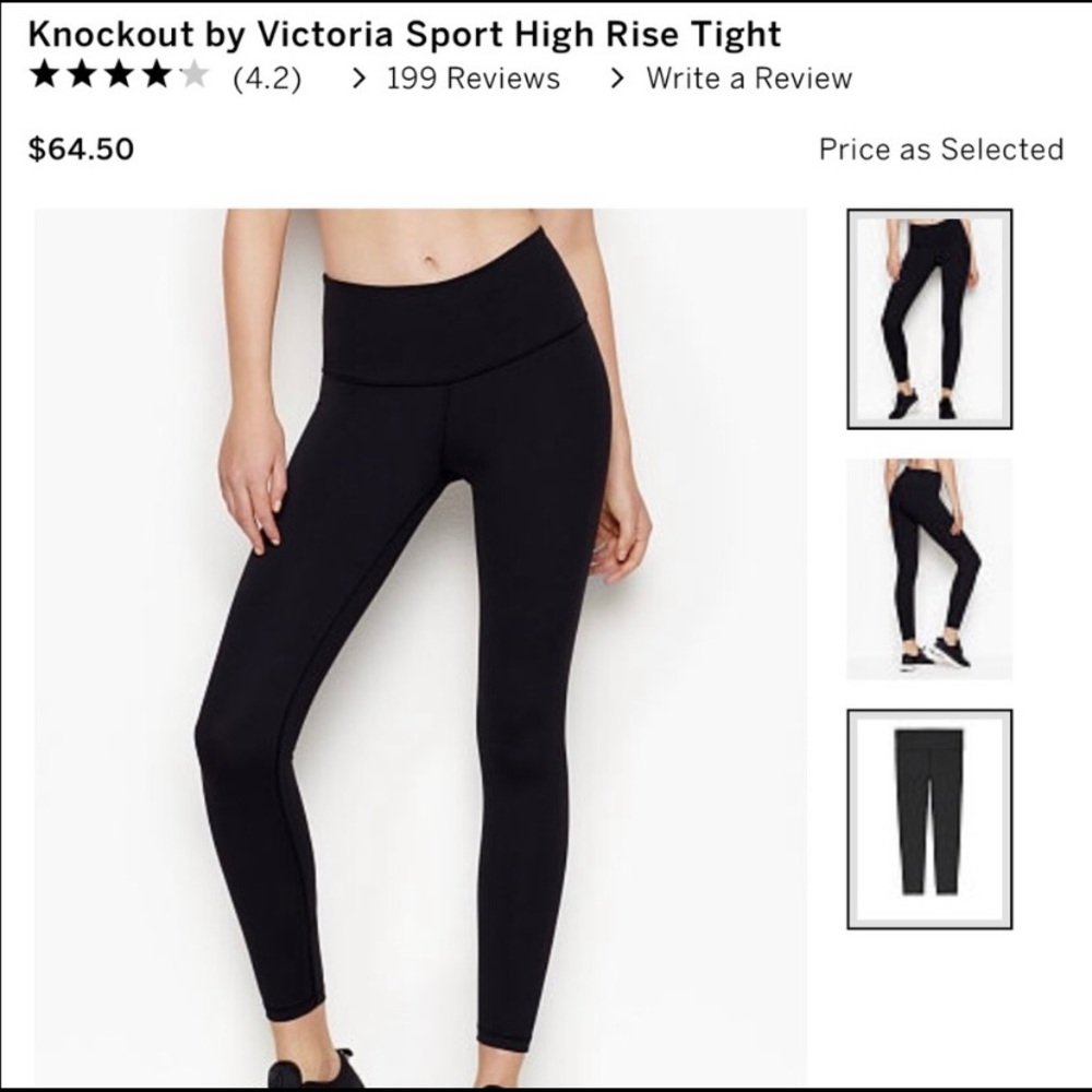 VS Knockout Sport 7/8 length tight black small. 1 pair only.